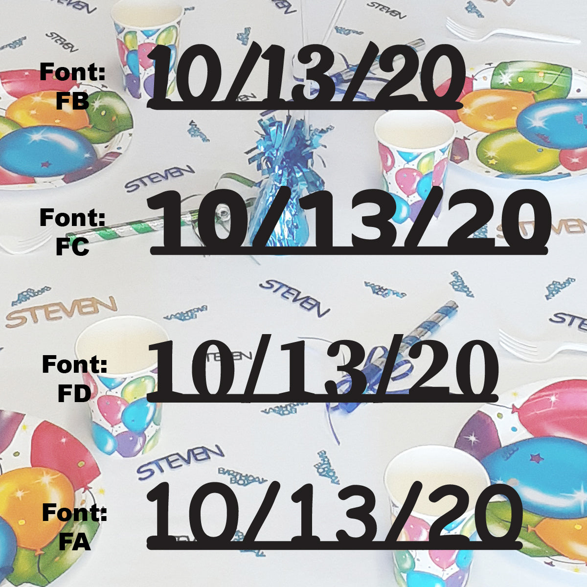 Custom-Fetti Date - 10/13/24 or 10/13/25  Black