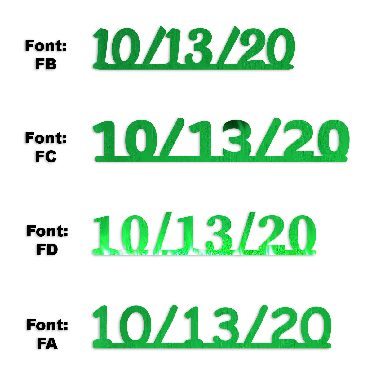 Custom-Fetti Date - 10/13/24 or 10/13/25  Green