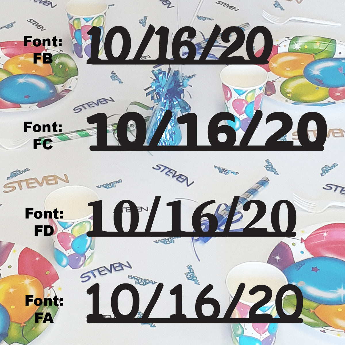 Custom-Fetti Date - 10/16/24 or 10/16/25  Black