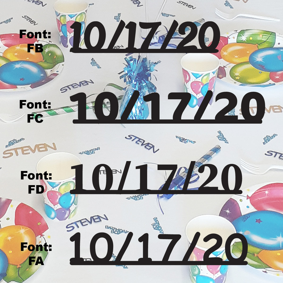 Custom-Fetti Date - 10/17/24 or 10/17/25  Black