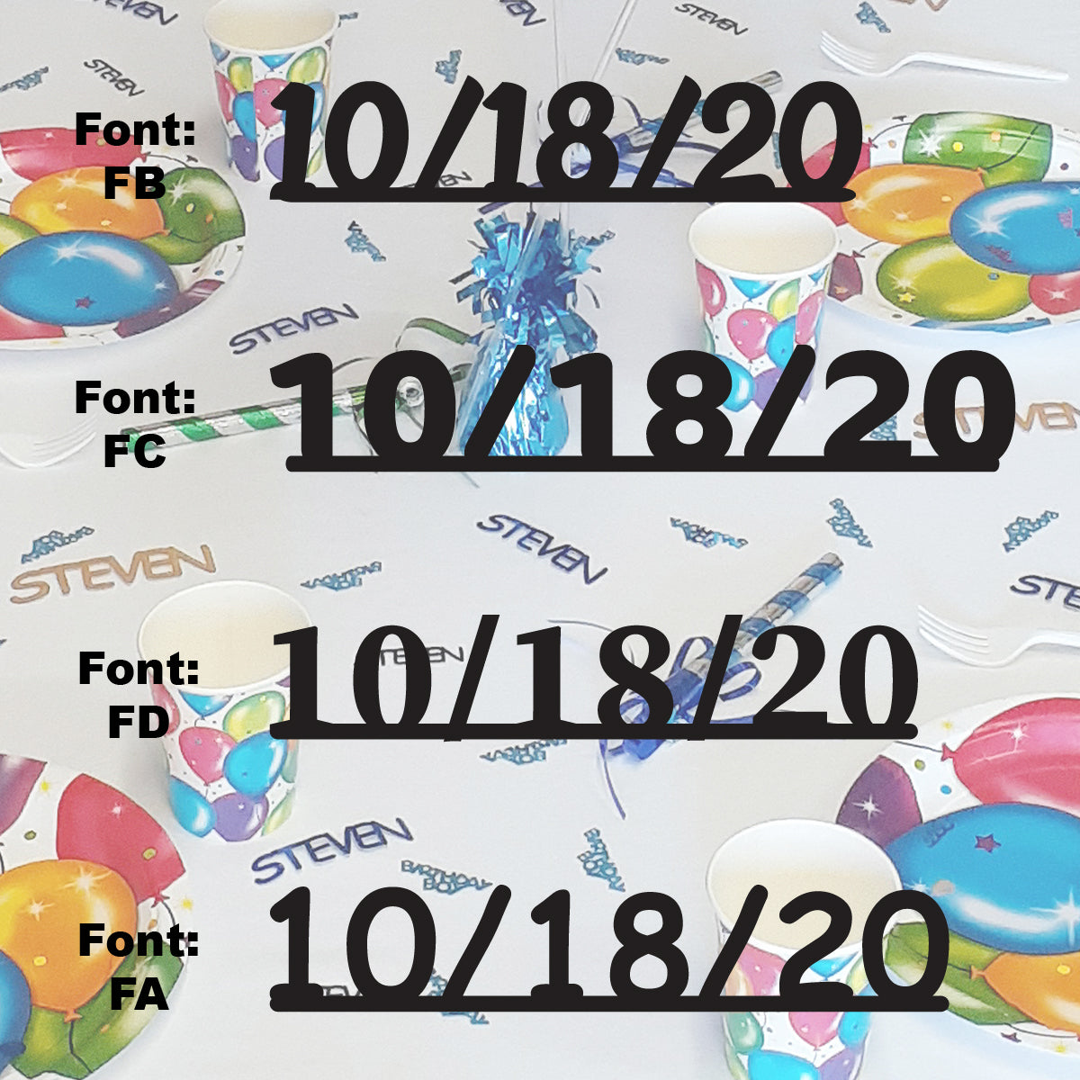 Custom-Fetti Date - 10/18/24 or 10/18/25  Black