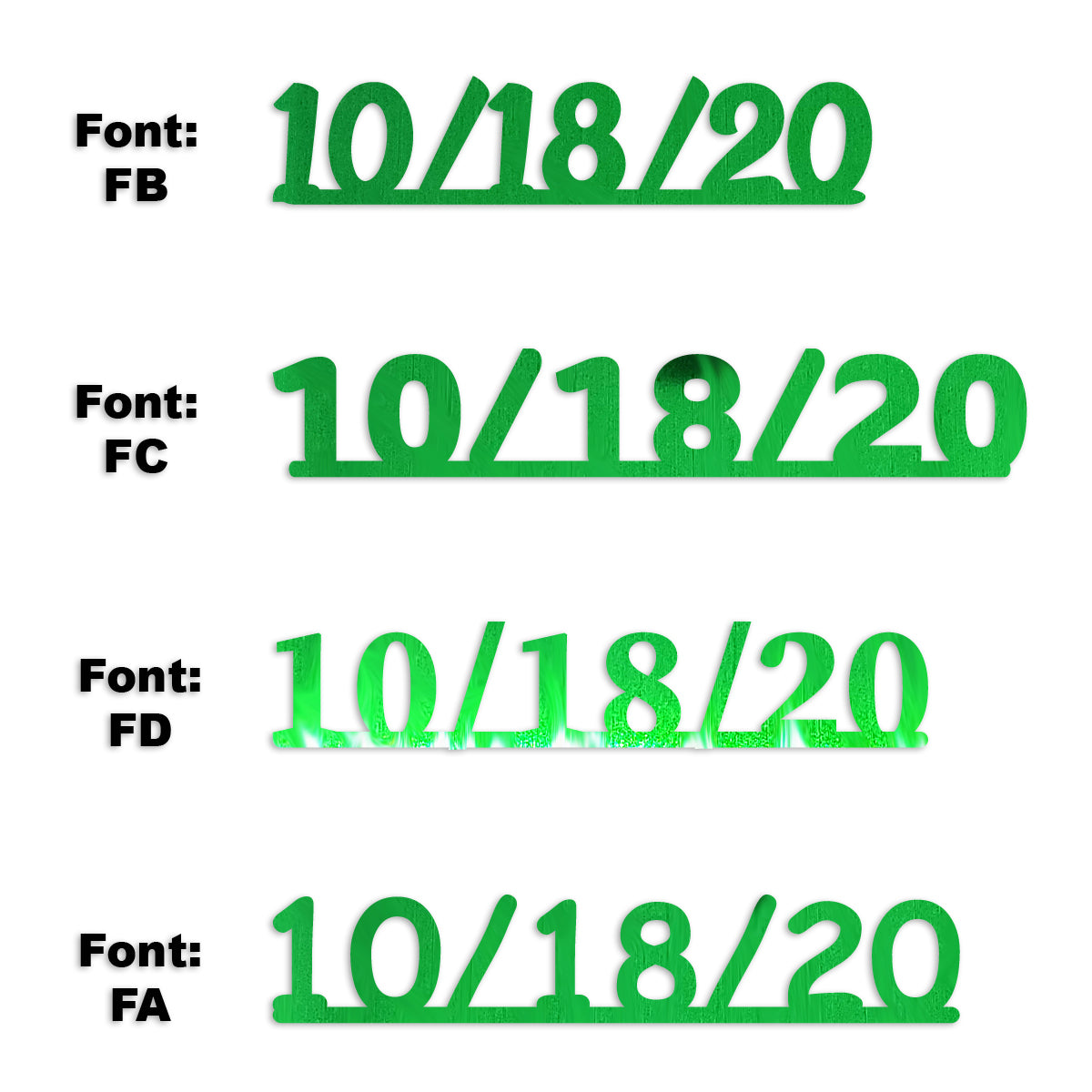 Custom-Fetti Date - 10/18/24 or 10/18/25  Green