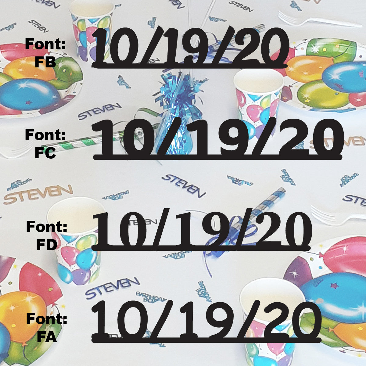 Custom-Fetti Date - 10/19/24 or 10/19/25  Black
