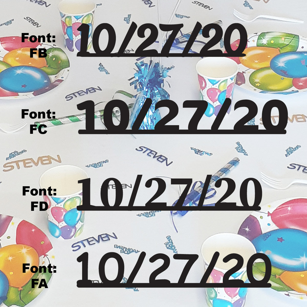 Custom-Fetti Date - 10/27/24 or 10/27/25  Black