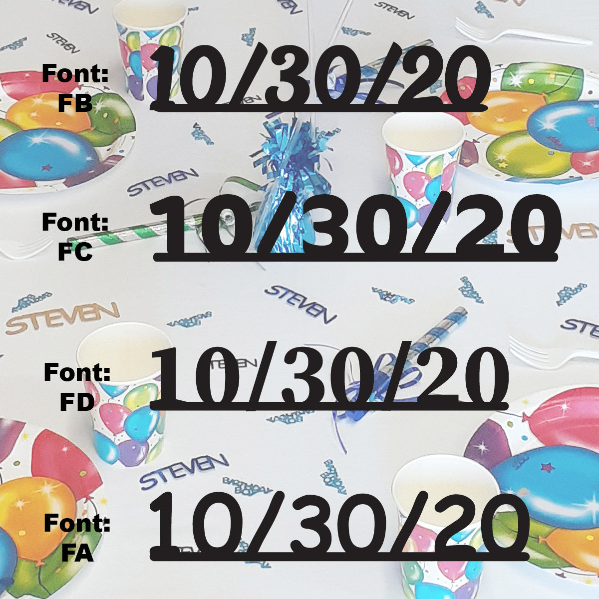 Custom-Fetti Date - 10/30/24 or 10/30/25  Black