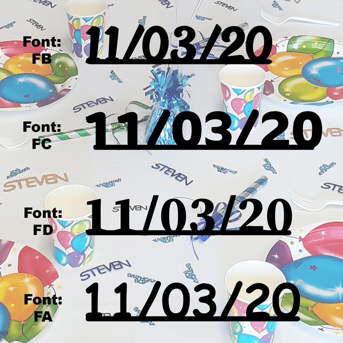 Custom-Fetti Date - 11/03/24 or 11/03/25  Black