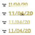 Custom-Fetti Date - 11/04/24 or 11/04/25  Gold