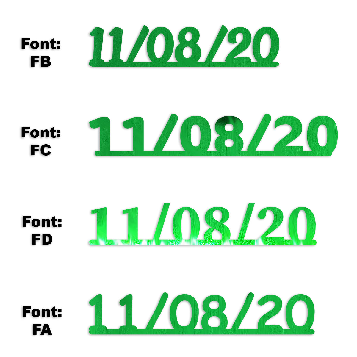 Custom-Fetti Date - 11/08/24 or 11/08/25  Green