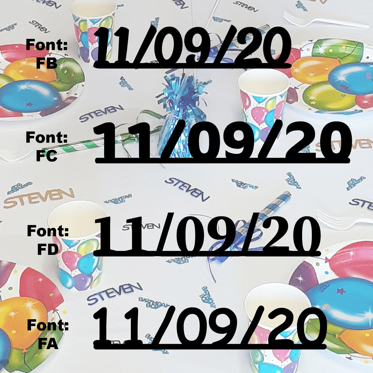 Custom-Fetti Date - 11/09/24 or 11/09/25  Black