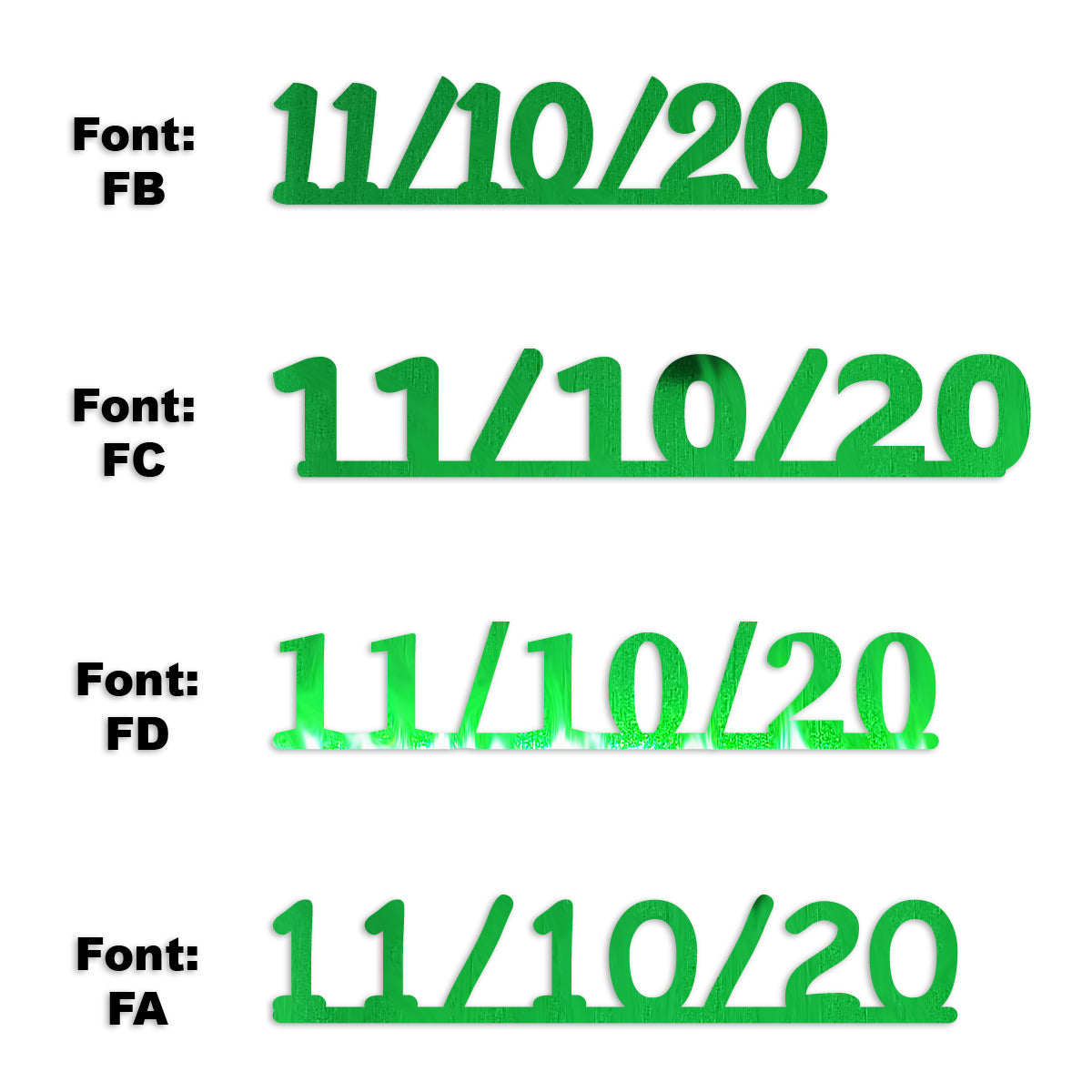 Custom-Fetti Date - 11/10/24 or 11/10/25  Green