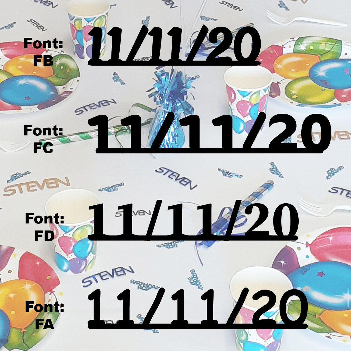 Custom-Fetti Date - 11/11/24 or 11/11/25  Black