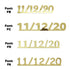 Custom-Fetti Date - 11/12/24 or 11/12/25  Gold
