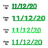 Custom-Fetti Date - 11/12/24 or 11/12/25  Green