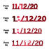 Custom-Fetti Date - 11/12/24 or 11/12/25  Red