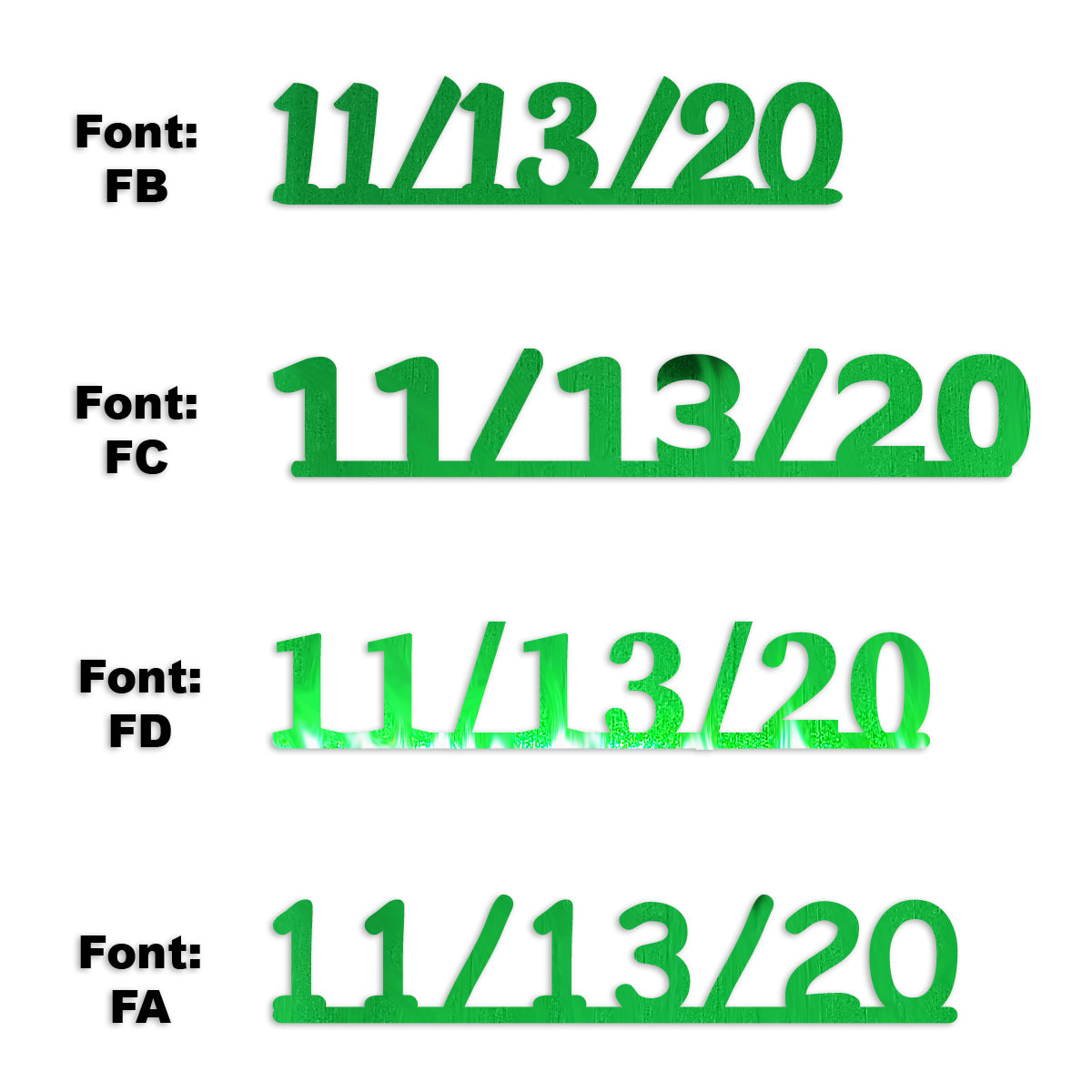 Custom-Fetti Date - 11/13/24 or 11/13/25  Green