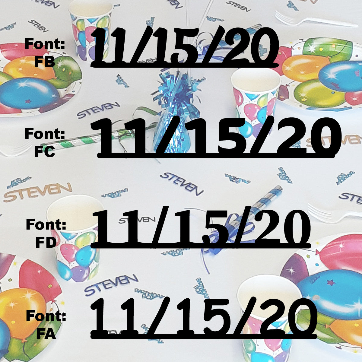 Custom-Fetti Date - 11/15/24 or 11/15/25  Black