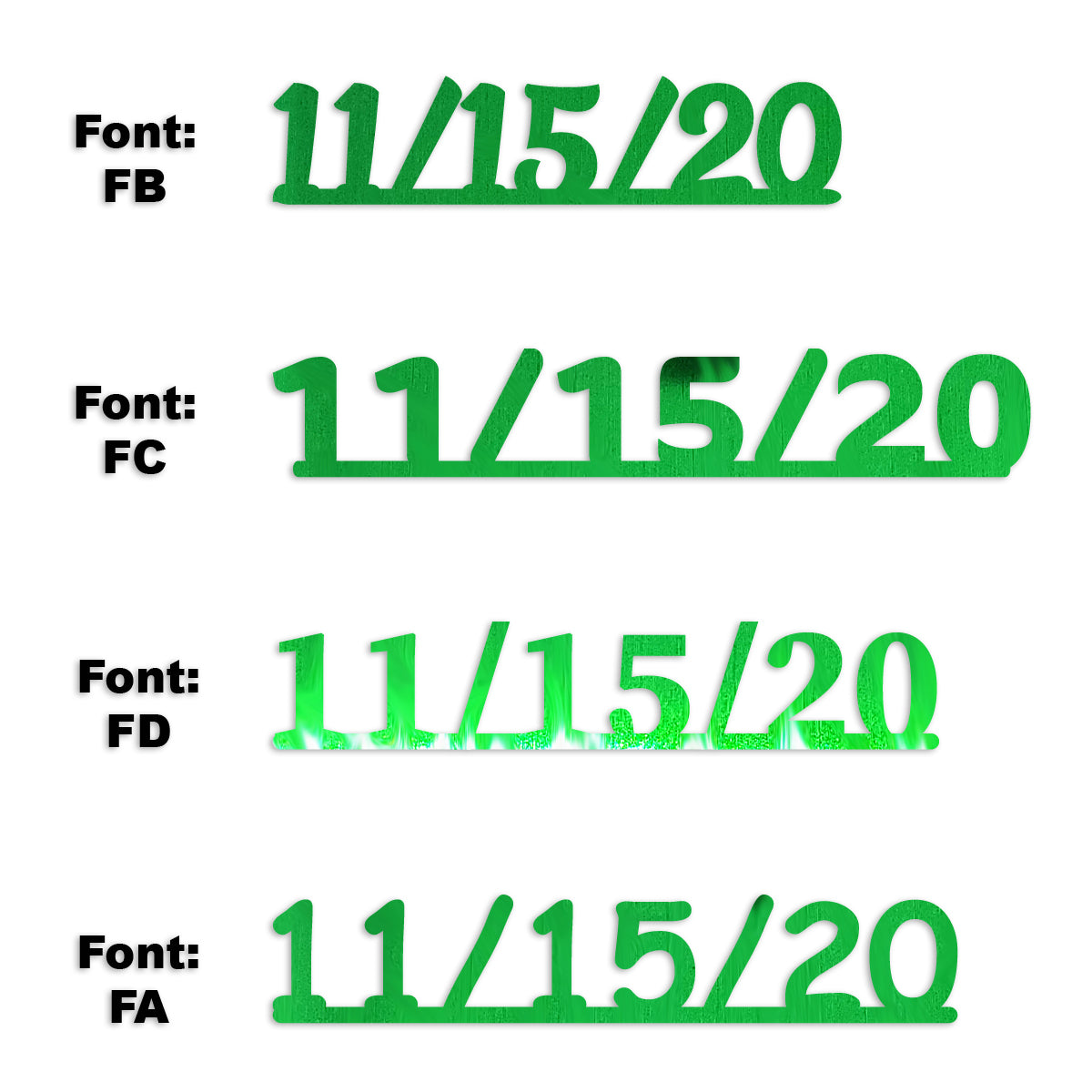 Custom-Fetti Date - 11/15/24 or 11/15/25  Green