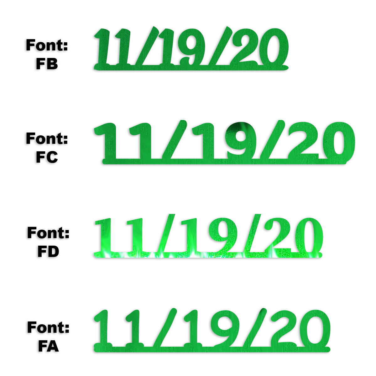Custom-Fetti Date - 11/19/24 or 11/19/25  Green