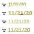 Custom-Fetti Date - 11/21/24 or 11/21/25  Gold