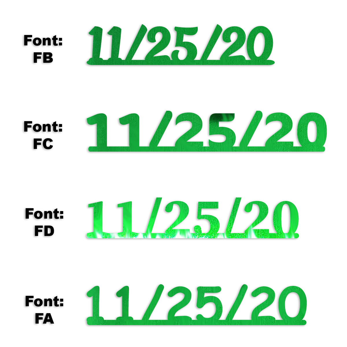 Custom-Fetti Date - 11/25/24 or 11/25/25  Green