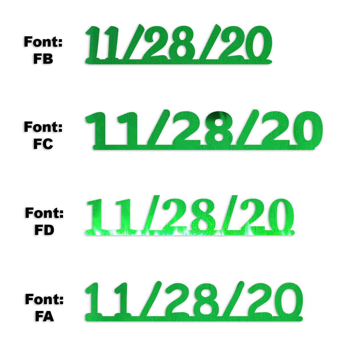 Custom-Fetti Date - 11/28/24 or 11/28/25  Green