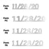 Custom-Fetti Date - 11/28/24 or 11/28/25  Silver