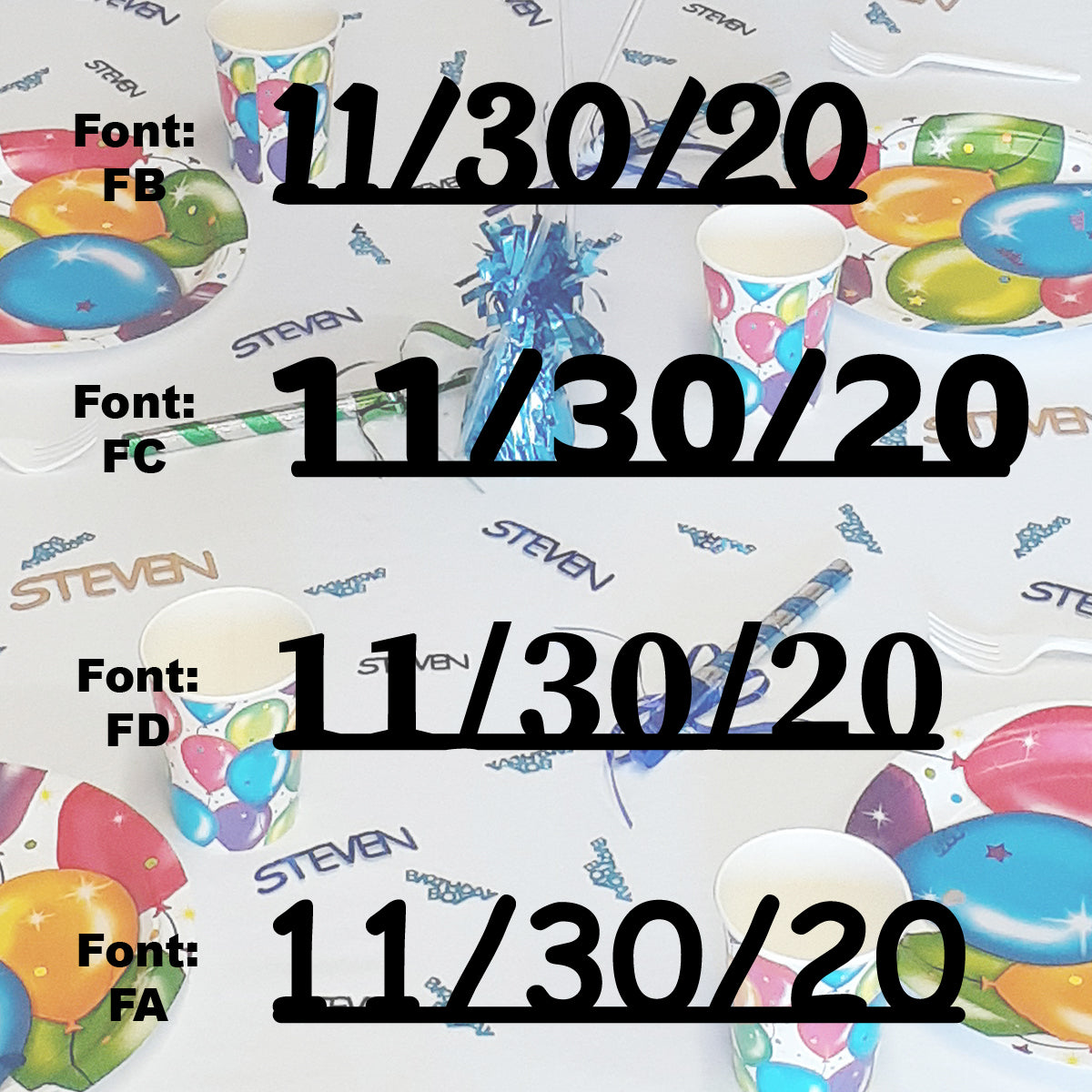 Custom-Fetti Date - 11/30/24 or 11/30/25  Black