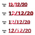 Custom-Fetti Date - 12/12/24 or 12/12/25  Red