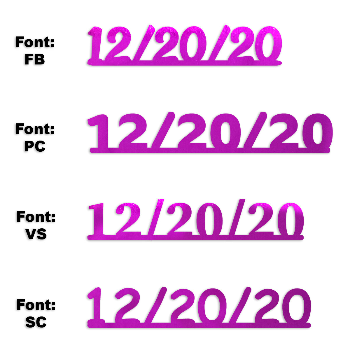 Custom-Fetti Date - 12/20/24 or 12/20/25  Fuchsia