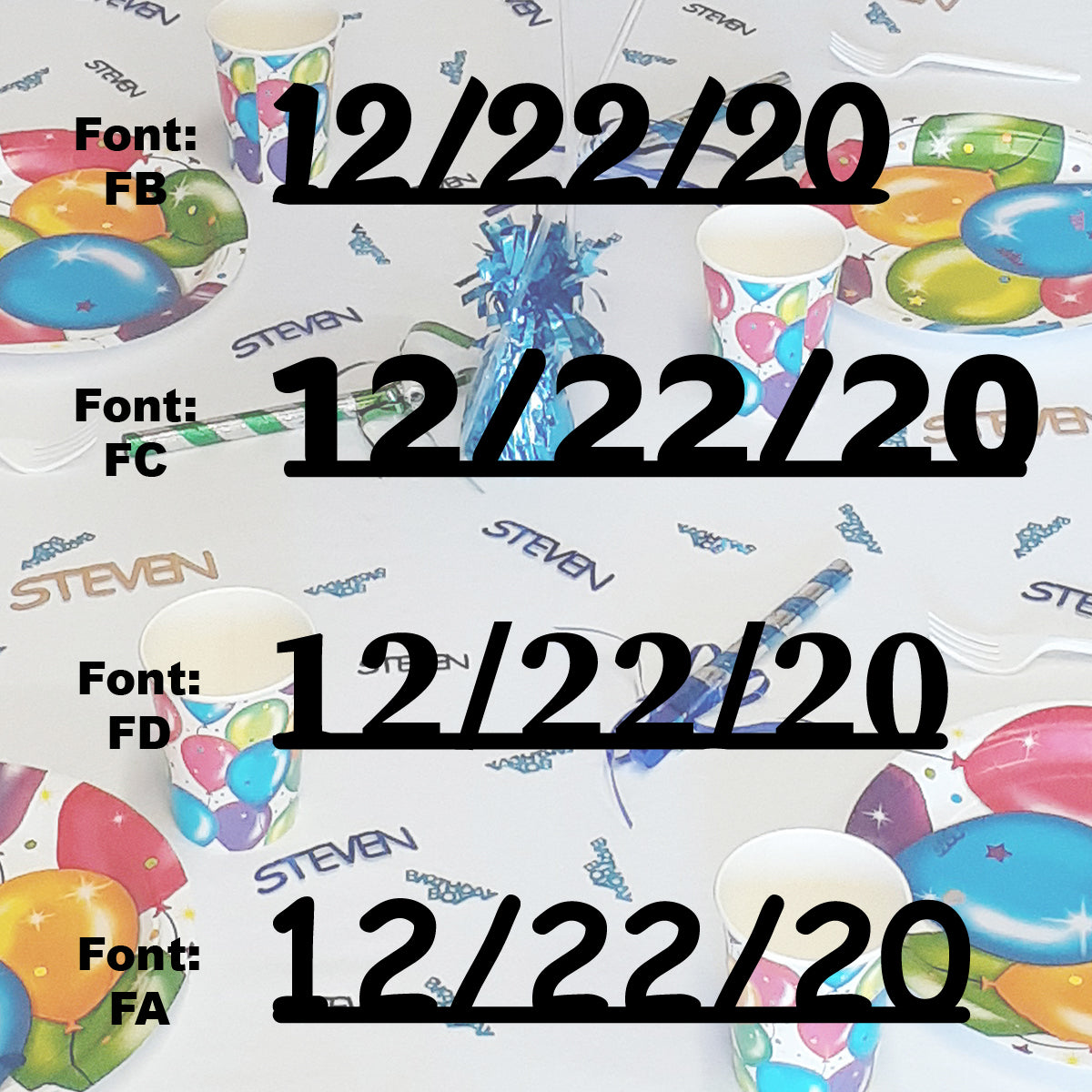 Custom-Fetti Date - 12/22/24 or 12/22/25  Black