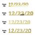 Custom-Fetti Date - 12/23/24 or 12/23/25  Gold