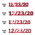 Custom-Fetti Date - 12/23/24 or 12/23/25  Red
