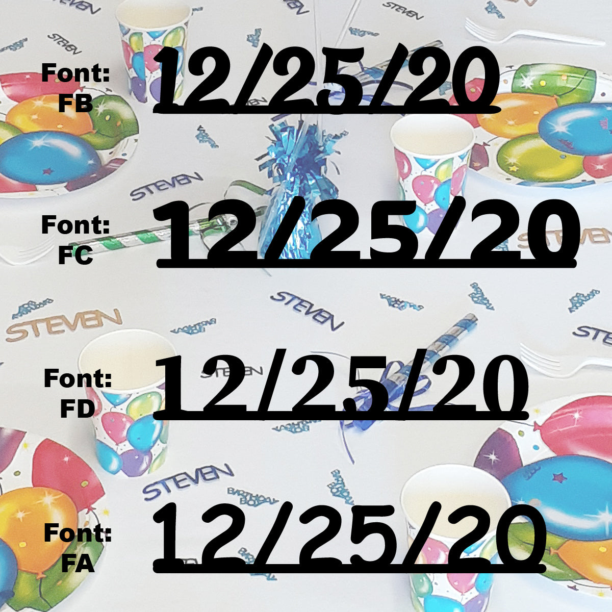 Custom-Fetti Date - 12/25/24 or 12/25/25  Black