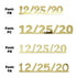 Custom-Fetti Date - 12/25/24 or 12/25/25  Gold