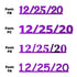 Custom-Fetti Date - 12/25/24 or 12/25/25  Purple
