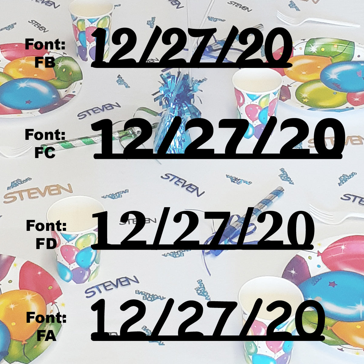 Custom-Fetti Date - 12/27/24 or 12/27/25  Black