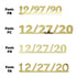 Custom-Fetti Date - 12/27/24 or 12/27/25  Gold