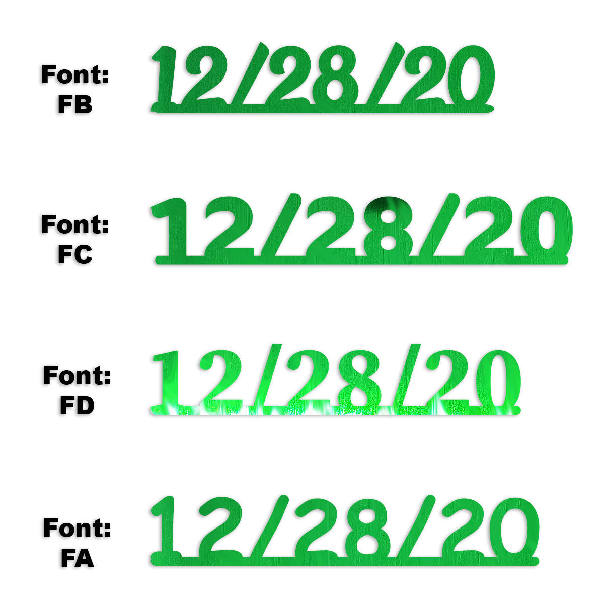 Custom-Fetti Date - 12/28/24 or 12/28/25  Green