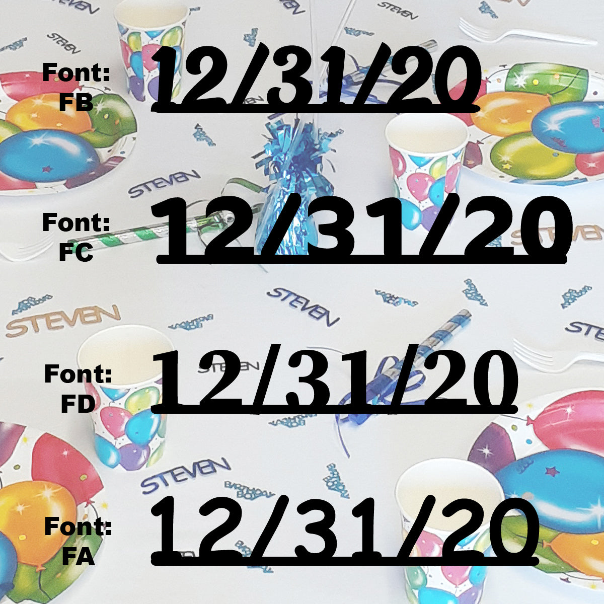 Custom-Fetti Date - 12/31/24 or 12/31/25  Black