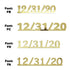 Custom-Fetti Date - 12/31/24 or 12/31/25  Gold