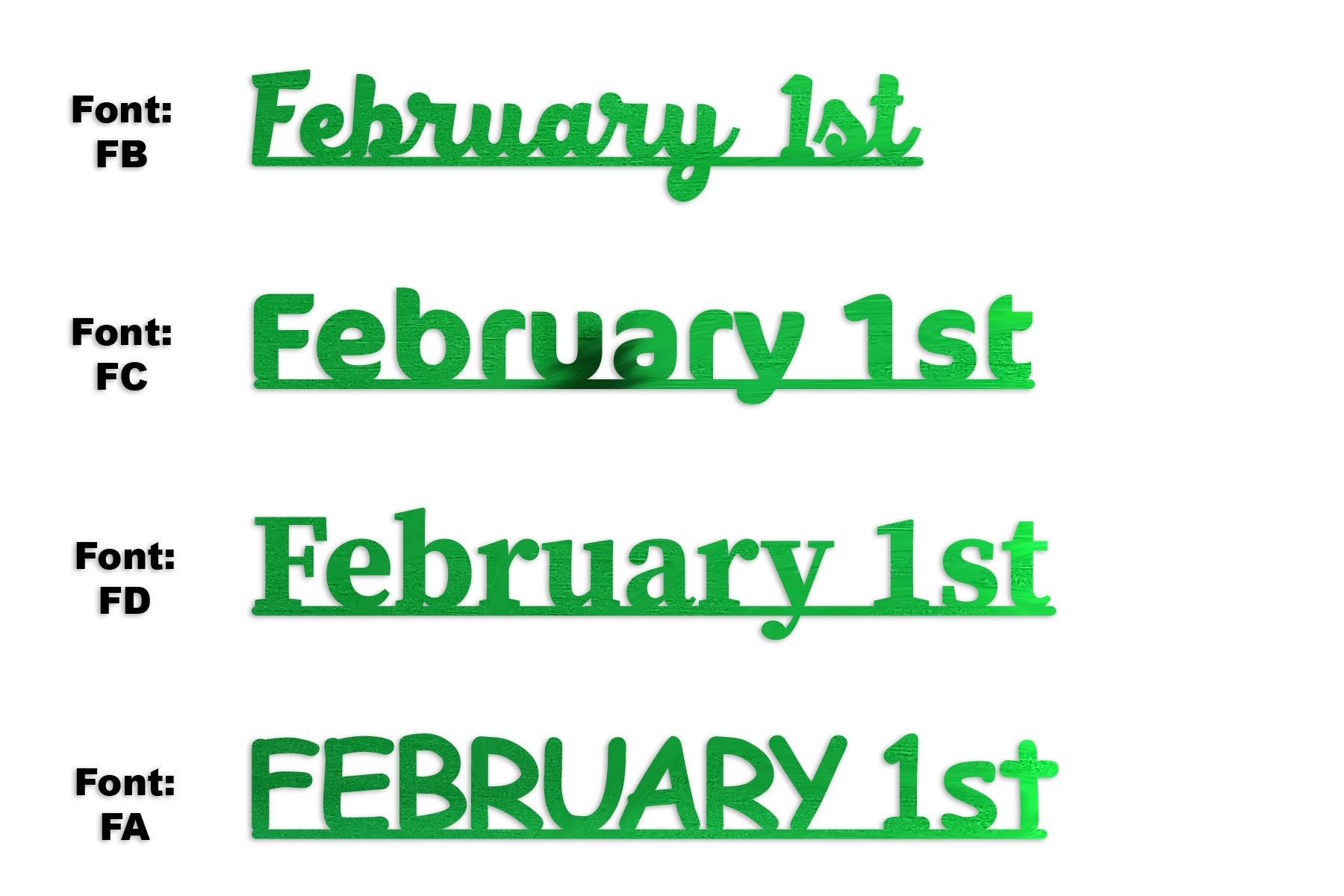 Custom-Fetti Date - FEBRUARY 1st Green