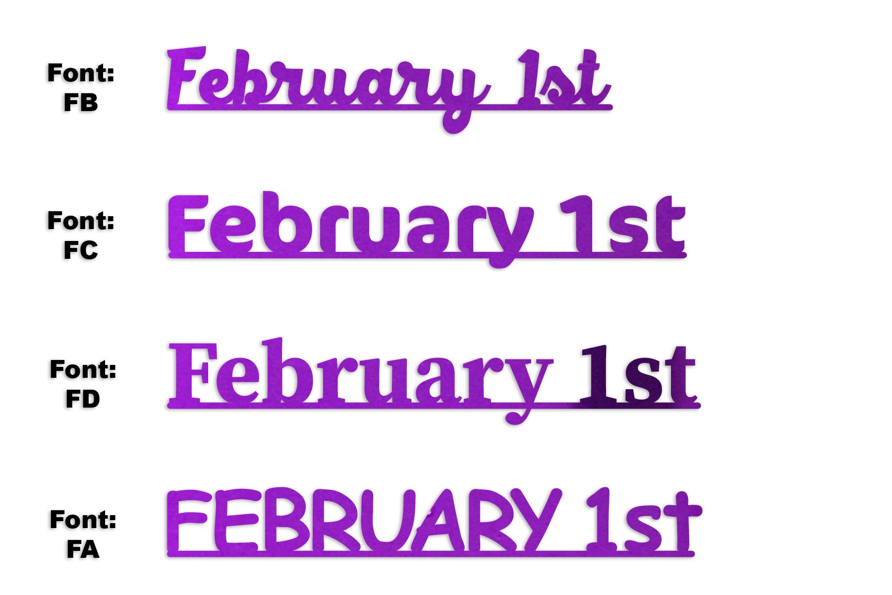 Custom-Fetti Date - FEBRUARY 1st Purple