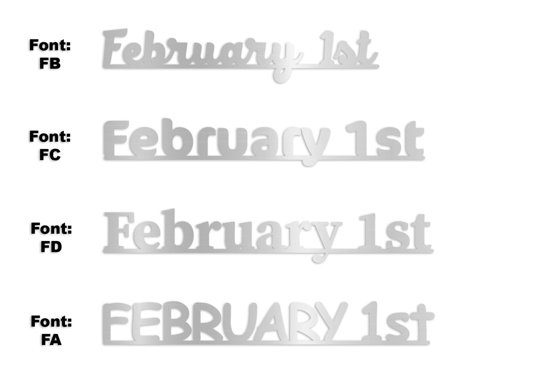 Custom-Fetti Date - FEBRUARY 1st Silver