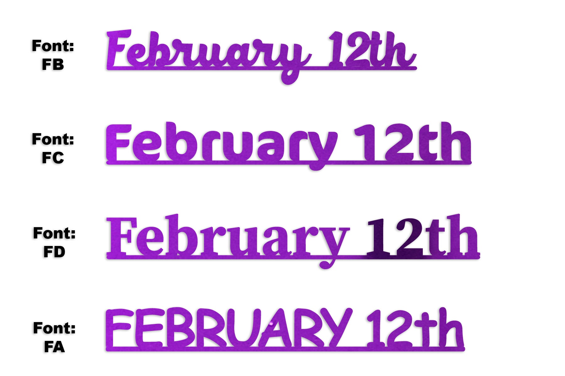 Custom-Fetti Date - FEBRUARY 12th Purple