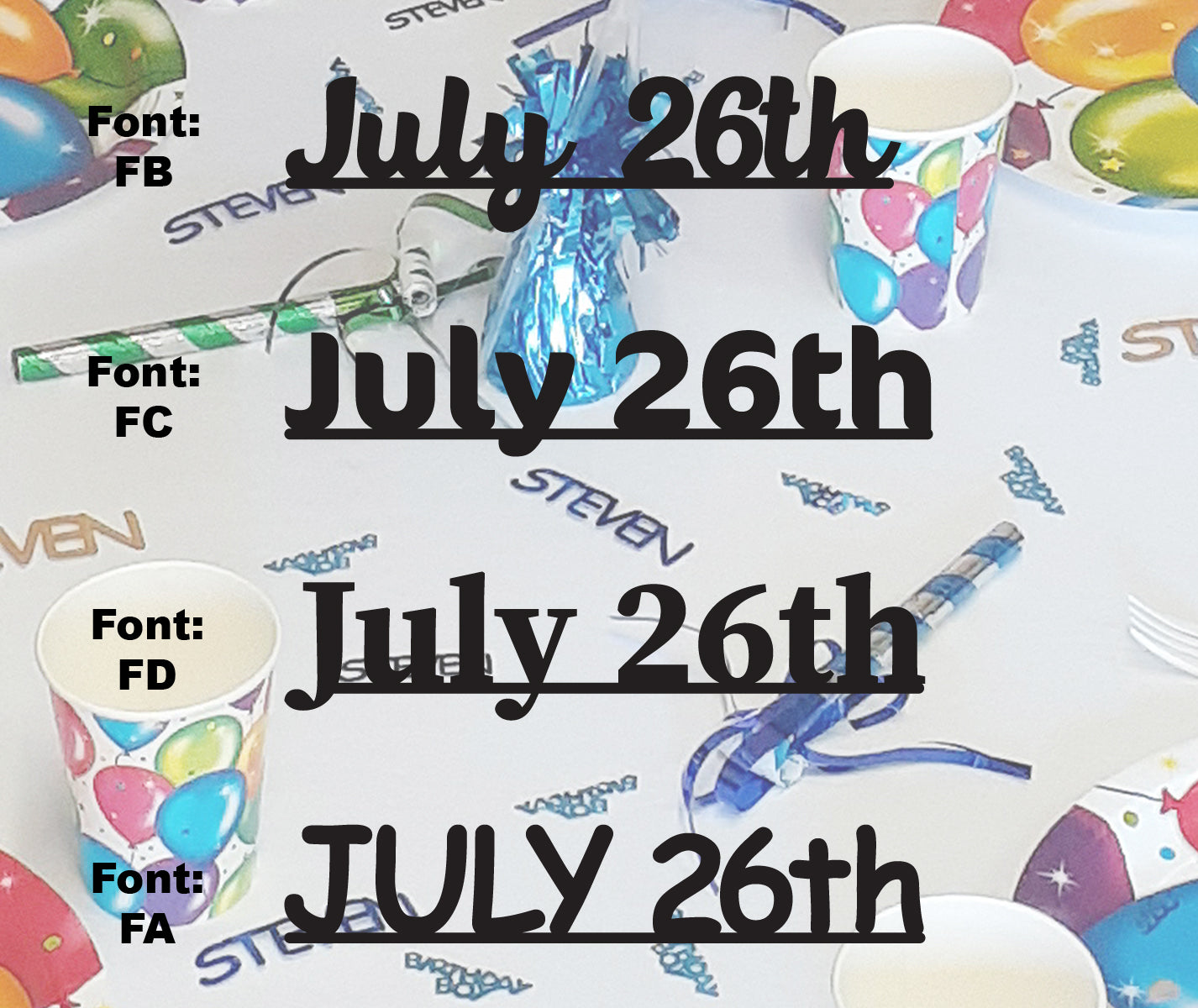 Custom-Fetti Date - JULY 26th Black