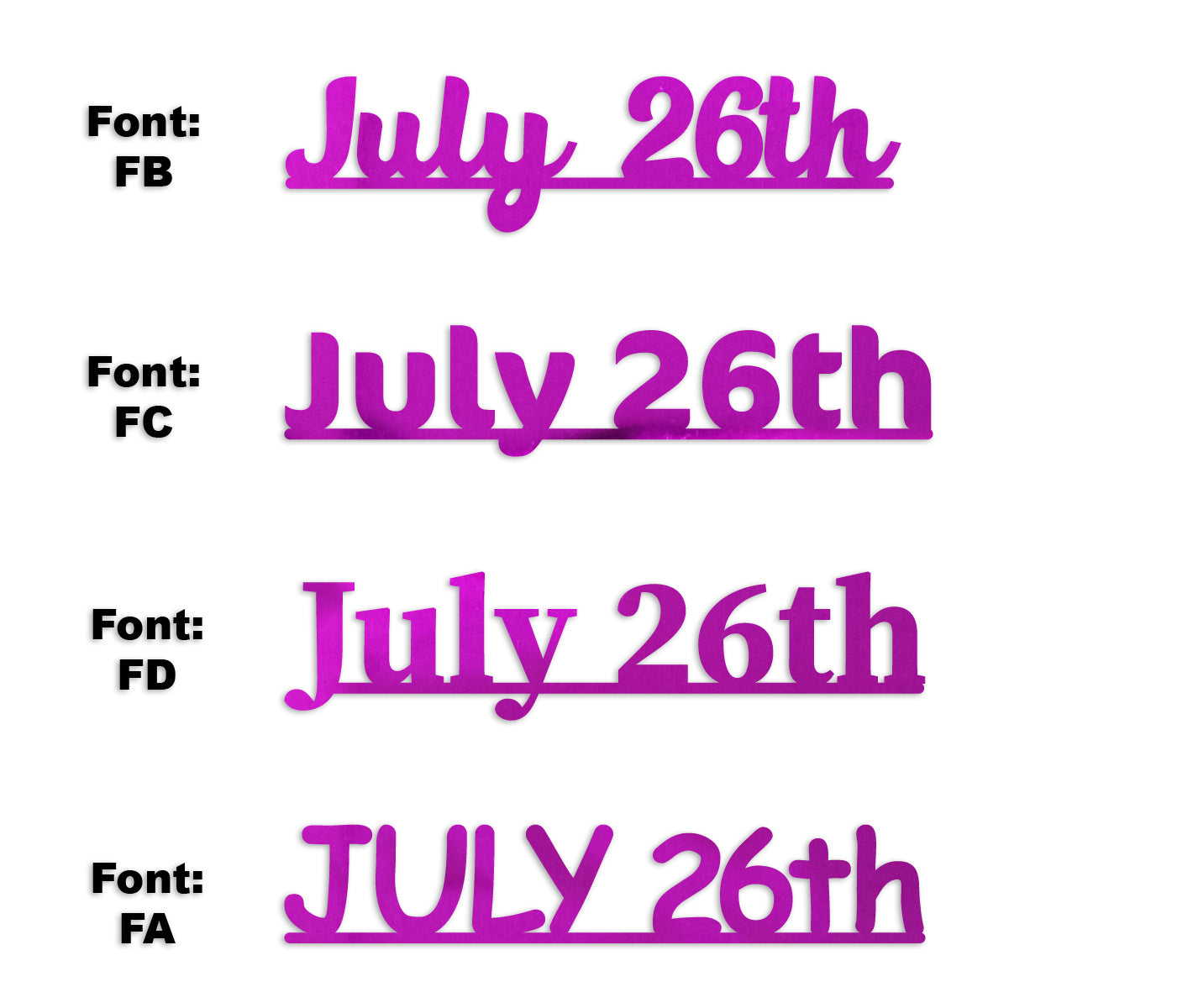 Custom-Fetti Date - JULY 26th Fuchsia