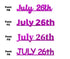 Custom-Fetti Date - JULY 26th Fuchsia