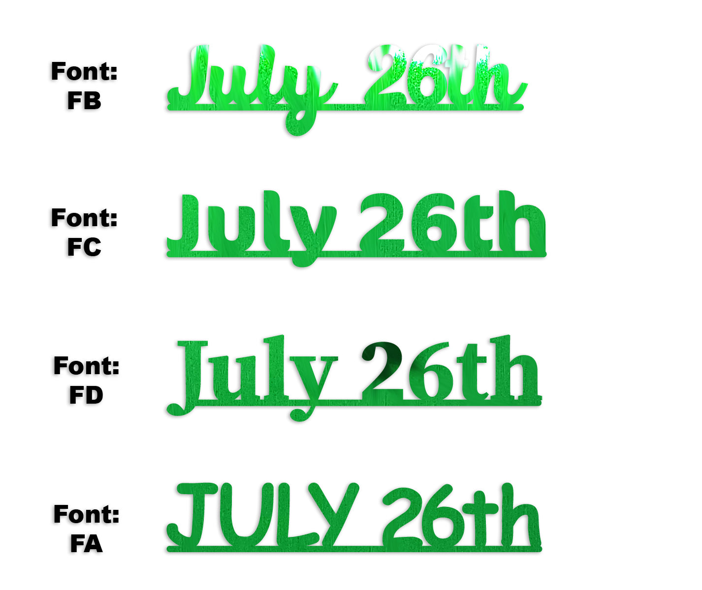 Custom-Fetti Date - JULY 26th Green
