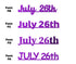 Custom-Fetti Date - JULY 26th Purple