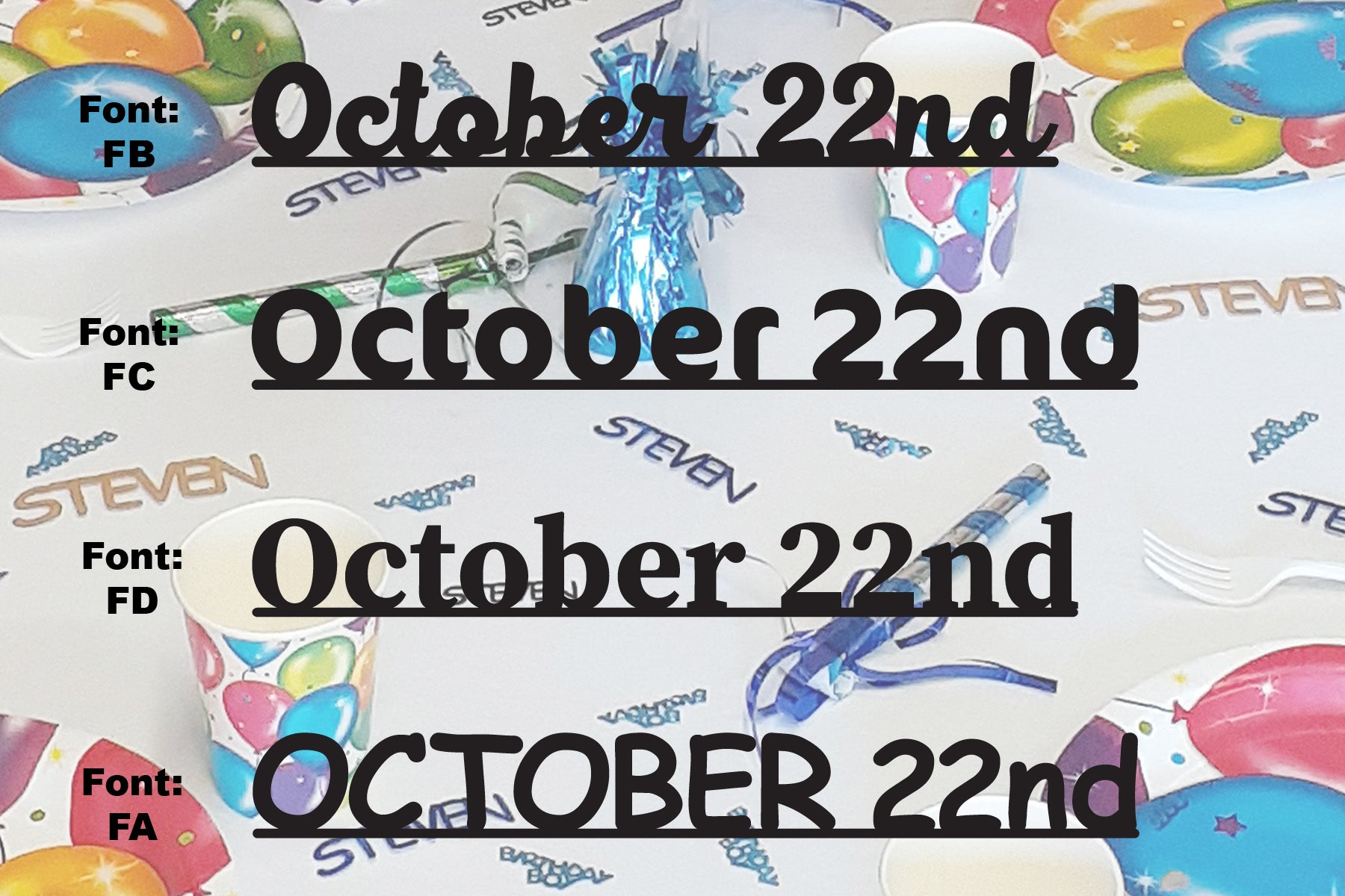 Custom-Fetti Date - OCTOBER 22nd Black